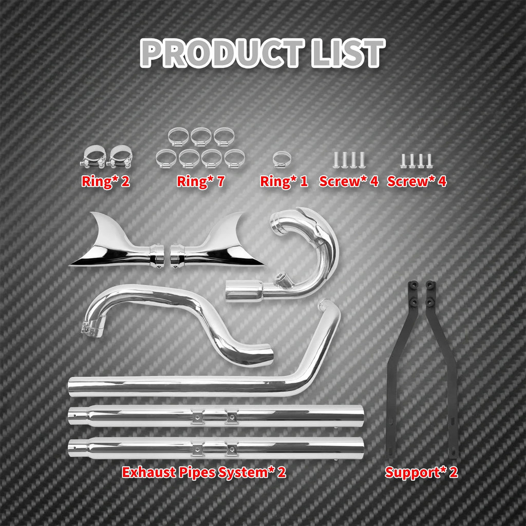 Motorcycle Exhaust Pipe Dual System Chrome For Harley Softail Breakout Slim FLS Fatboy FLSTF Deluxe FLSTN Standard FXST 07-2017