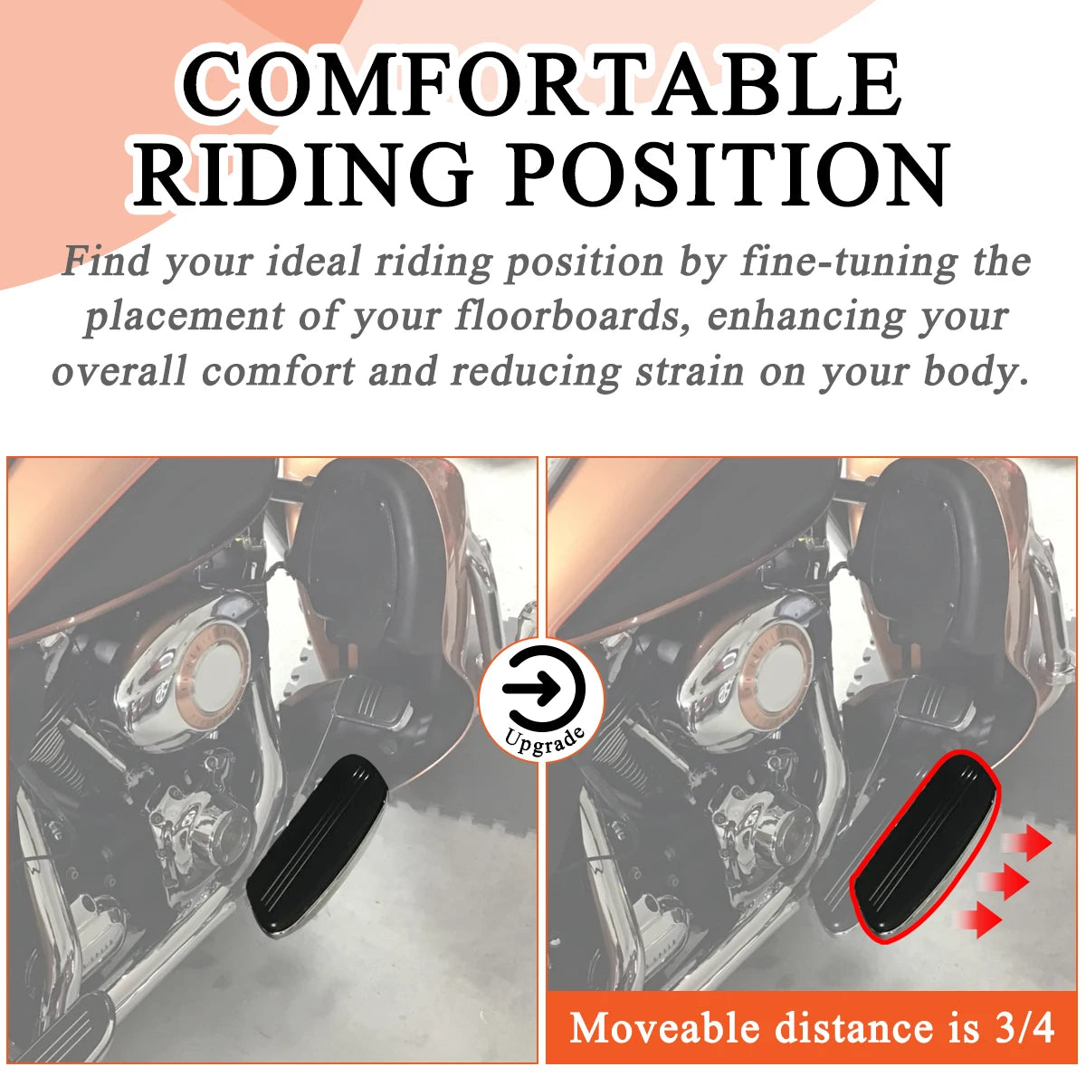 Motor Driver Floorboard Extenders Relocation for Harley Touring FL Road King Electra Road Tri Glide Black Floorboards Spreader