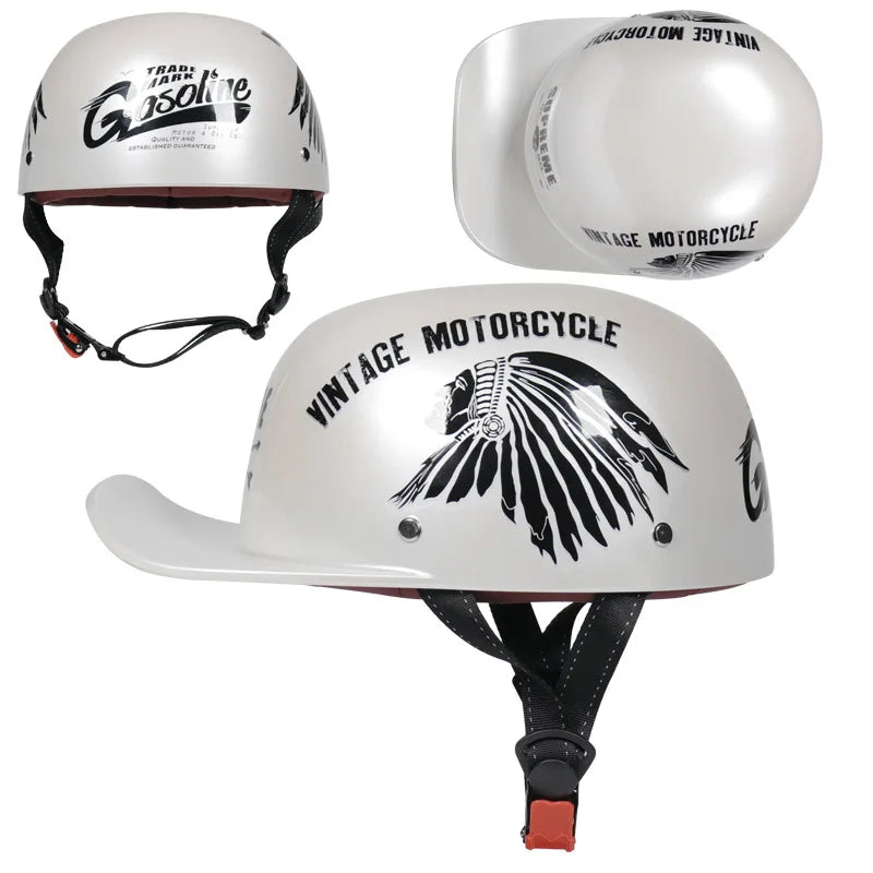 Baseball Cap Motorcycle Helmet Street Touring Half Helmet For Bike Cruiser Chopper Moped Scooter DOT Approved Moto Helmet