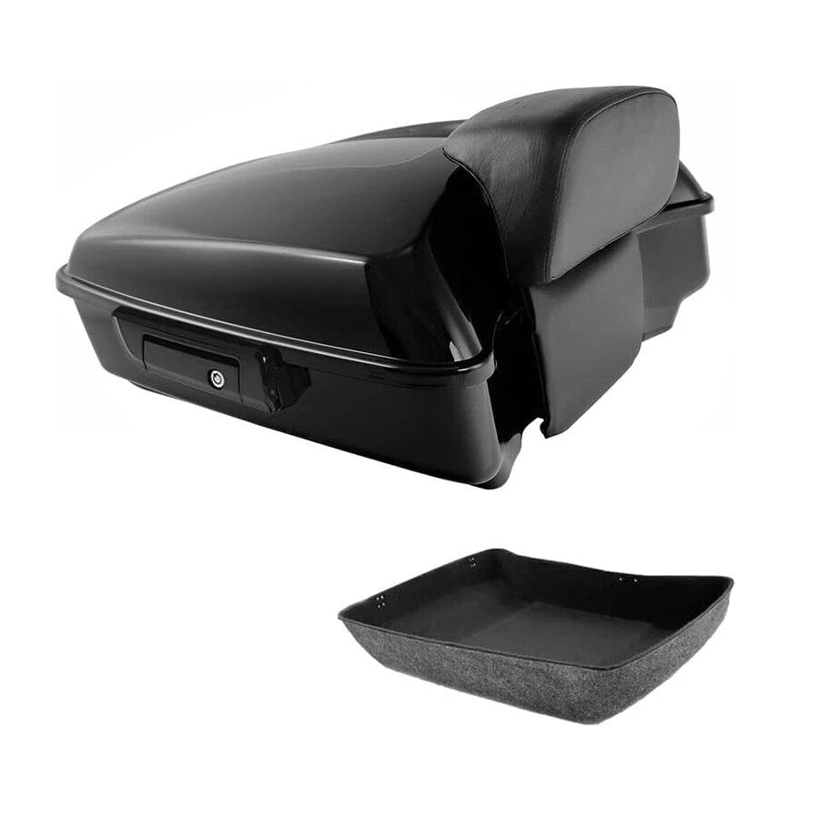 Motorcycle Top Case Box Suitcases Boot Trunk With Luggage Rack For Harley Touring Road King Road Glide Street Glide 2009-2025