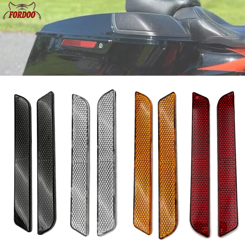 Motorcycle Saddlebag Guard Reflector Cover strips For Harley Touring