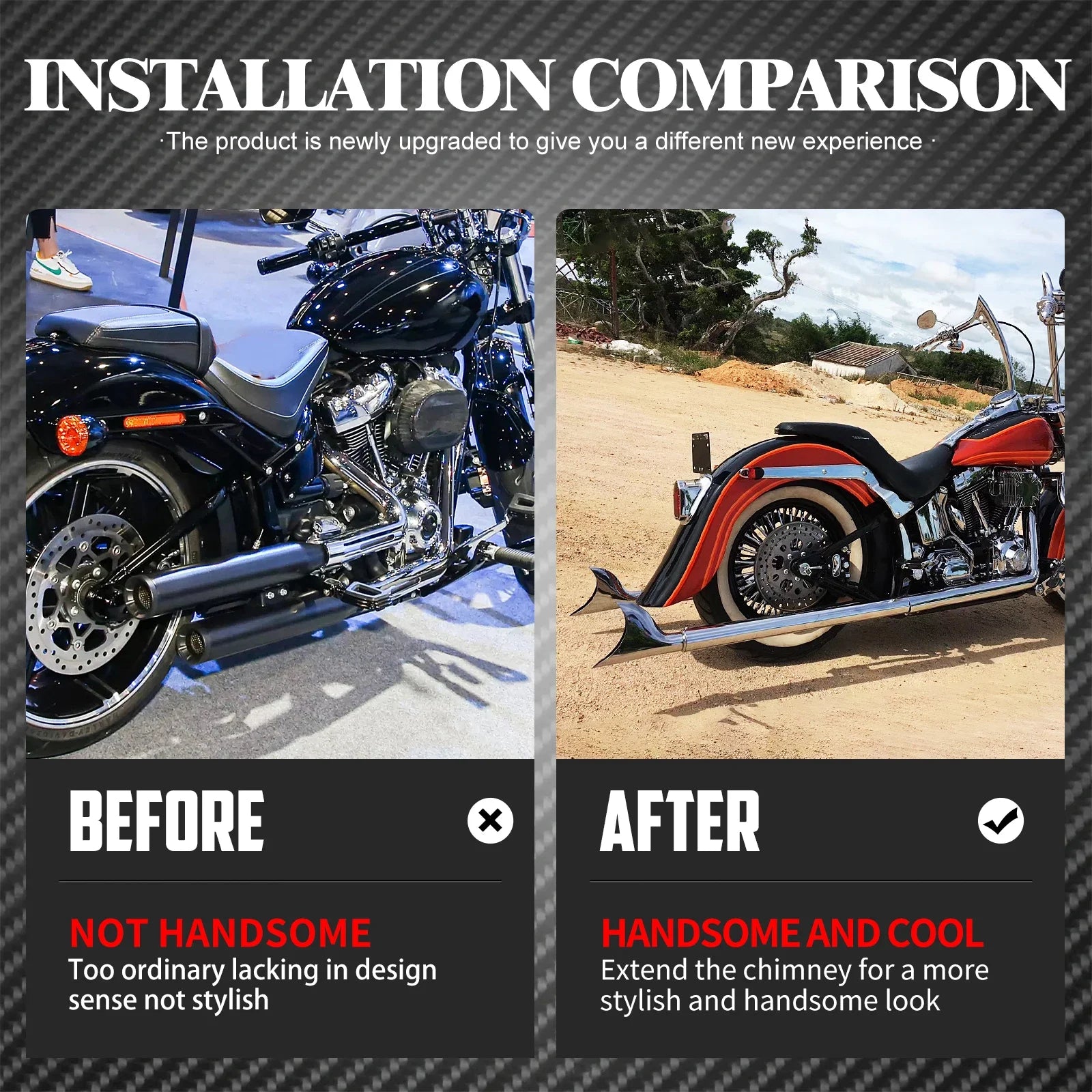Motorcycle Exhaust Pipe Dual System Chrome For Harley Softail Breakout Slim FLS Fatboy FLSTF Deluxe FLSTN Standard FXST 07-2017