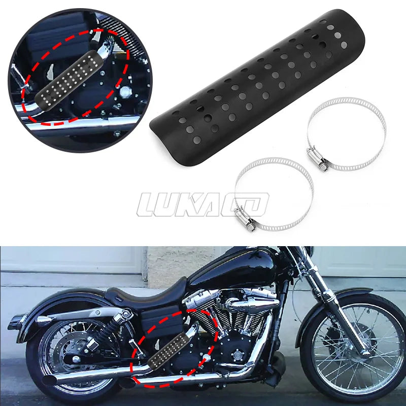 Motorcycle Universal Exhaust Pipe Heat Shield Cover Muffler Protector Guard Accessories For Harley Honda Yamaha Custom