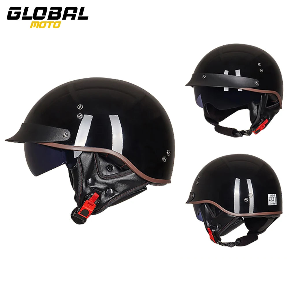 Scooter Biker Motorcycle Half Helmet Summer Motorcycle Helmet Anti Fall Retro Motorbike Half Helmet