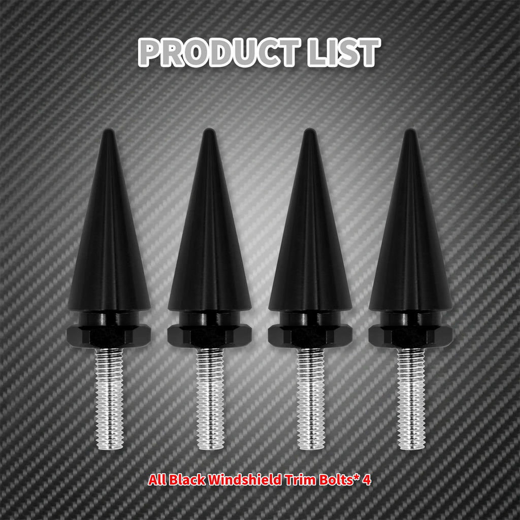 Motorcycle 4pcs Windshield Trim Bolts Black/Chrome Windscreen Screws For Harley Touring Road Glide FLTRX FLTRU FLTRXS 1998-2023