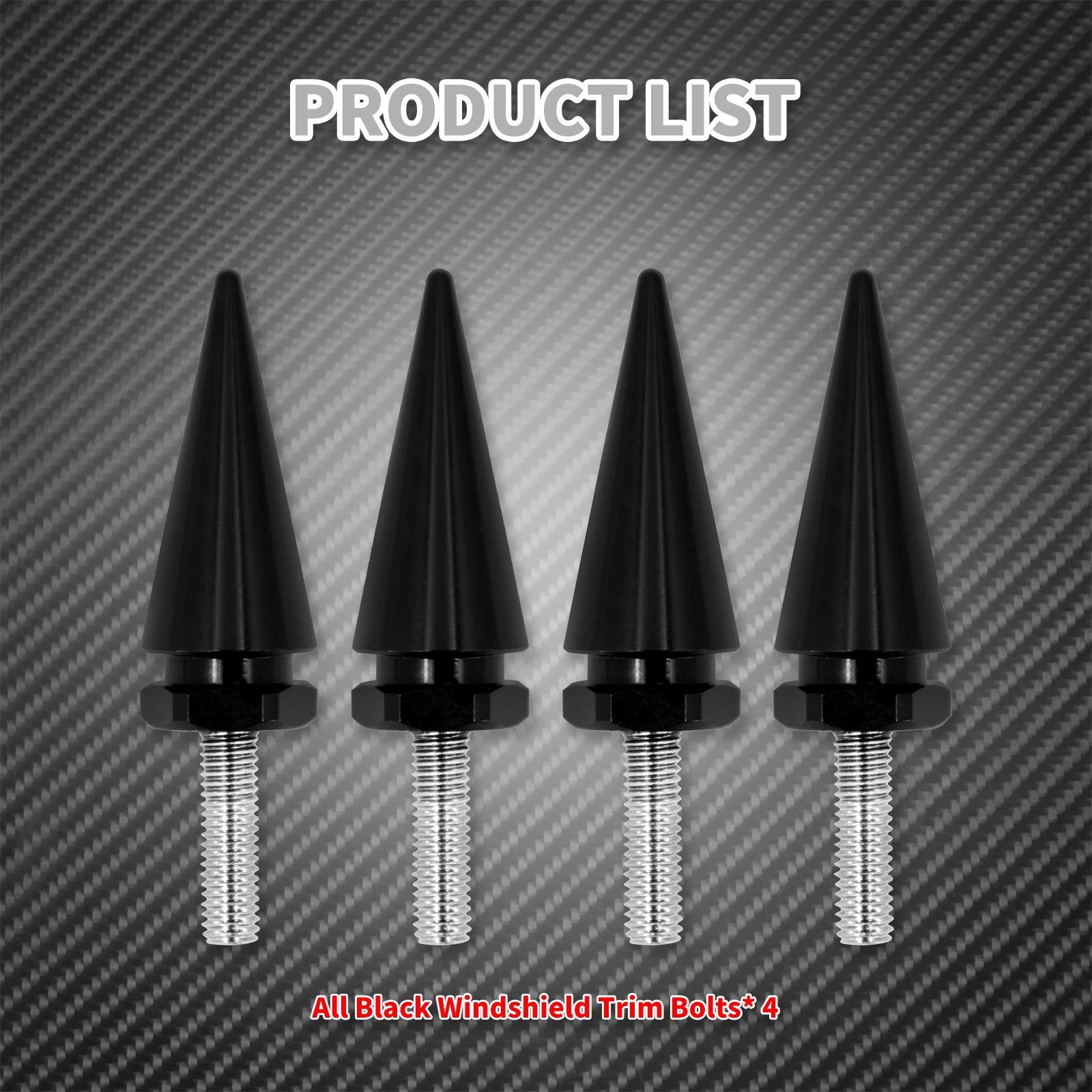 Motorcycle 4pcs Windshield Trim Bolts Black/Chrome Windscreen Screws For Harley Touring Road Glide FLTRX FLTRU FLTRXS 1998-2023