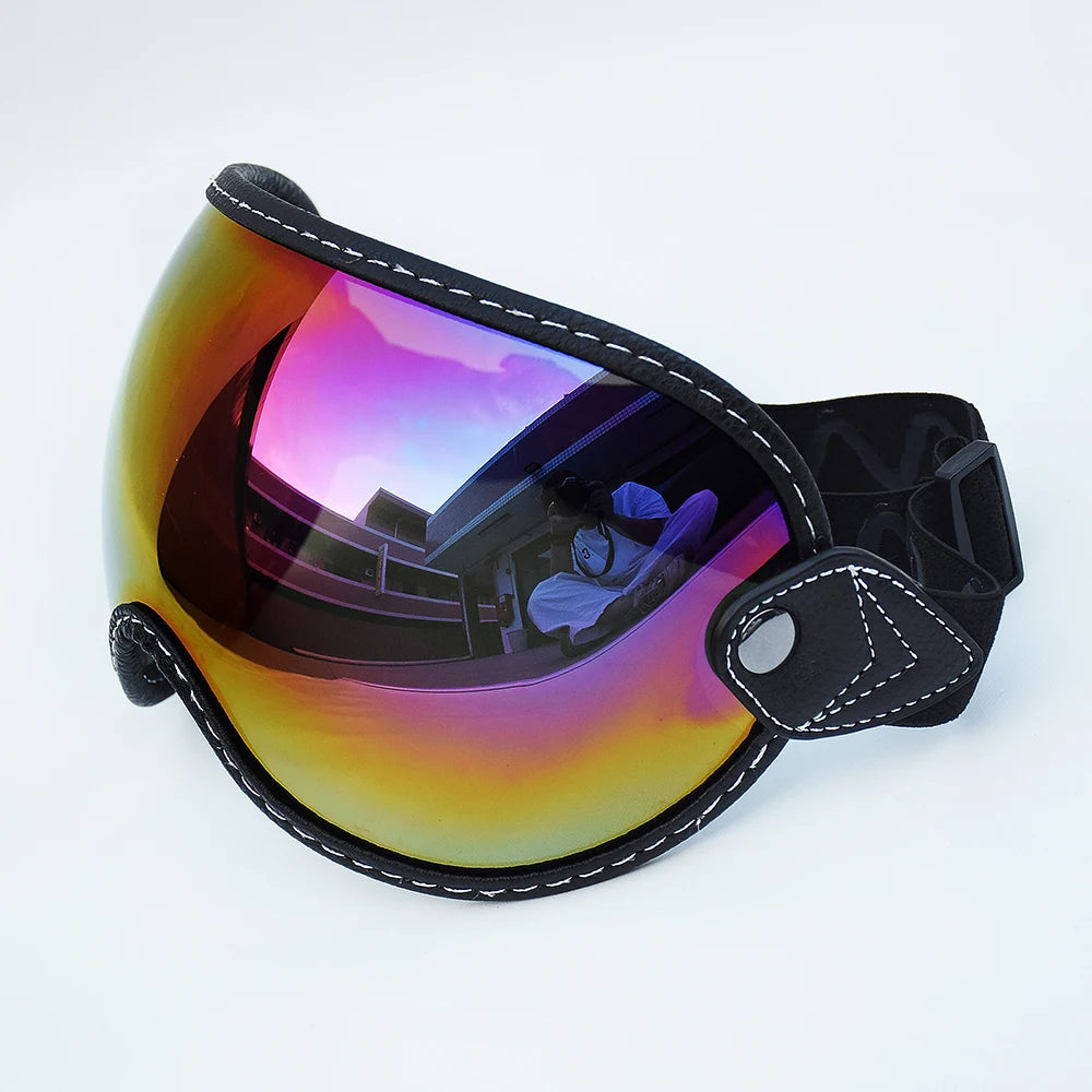 Motorcycle Helmet Glasses Sun Protection Women's Men Moto Glasses Helmet Goggles Anti-Fog Sun Visor Motocross Helmet Eyeglasses