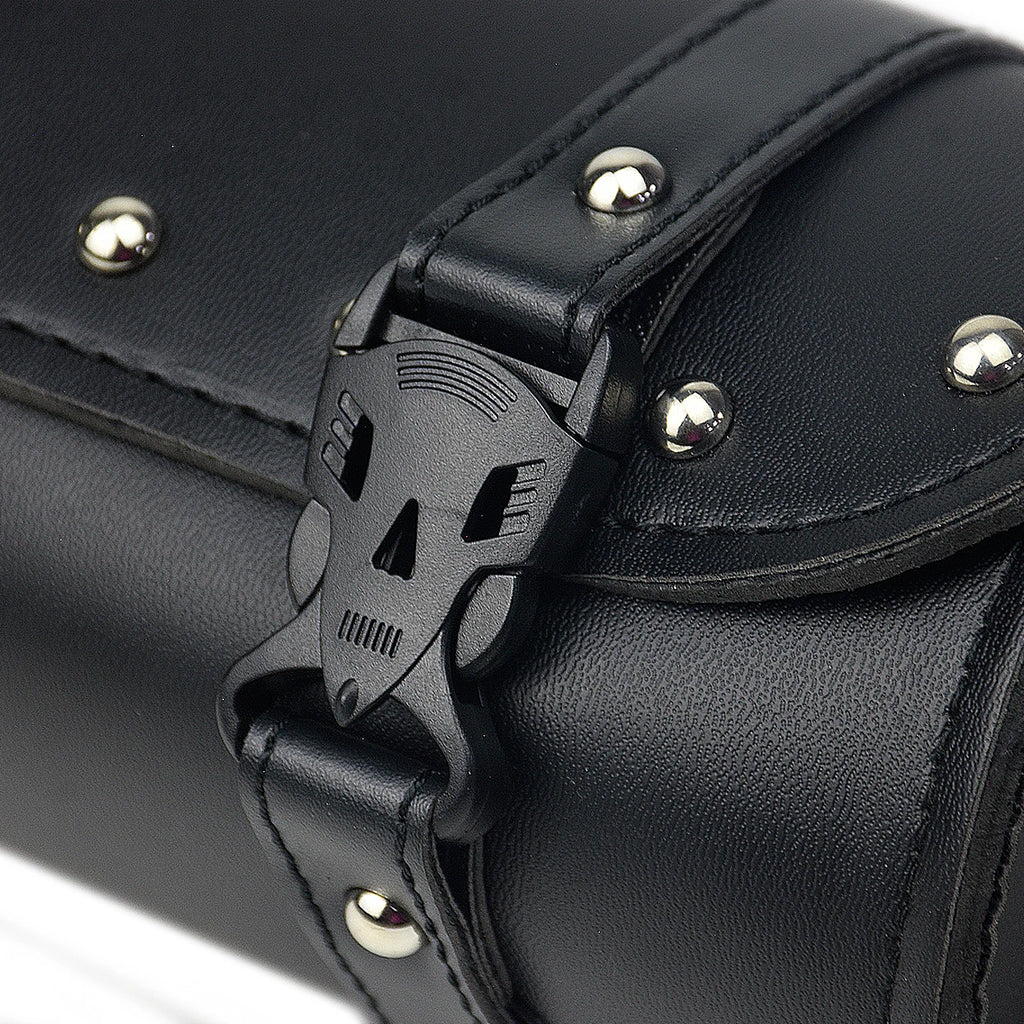 Motorcycle Fork Saddle Bags Leather Waterproof Tool Roll Barrel Bag Saddlebags Storage For Harley Sportster Touring Dyna Softail