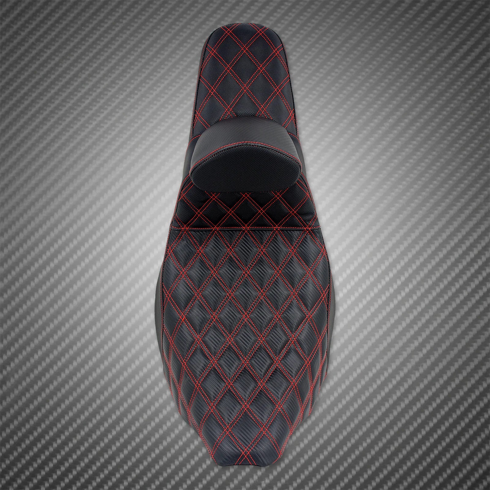Motorcycle 2-Up Seat With Driver Backrest Cushions Lattice Stitch Front Rear Seat For Harley Touring Electra Glide FLHR 2009-23