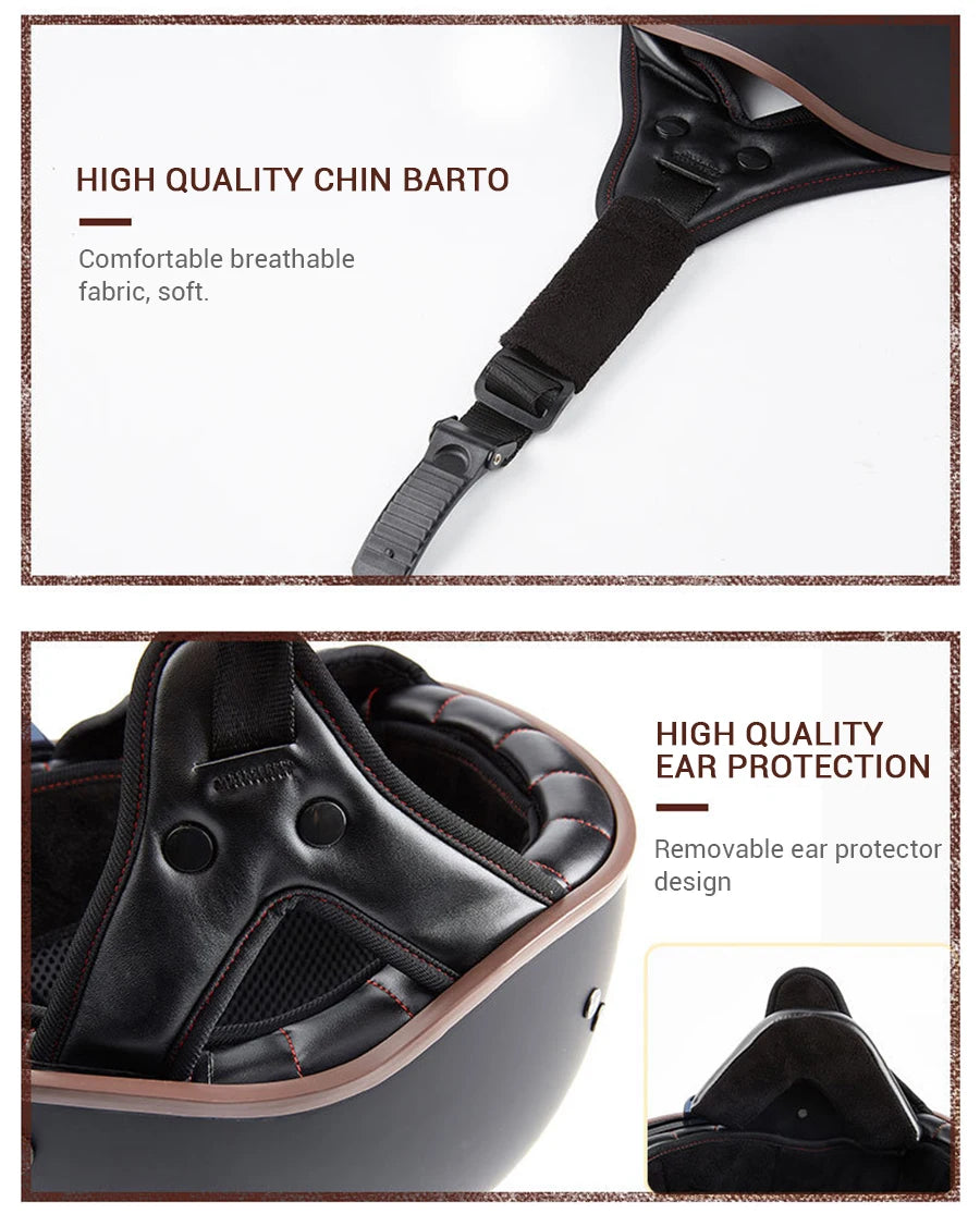 Scooter Biker Motorcycle Half Helmet Summer Motorcycle Helmet Anti Fall Retro Motorbike Half Helmet