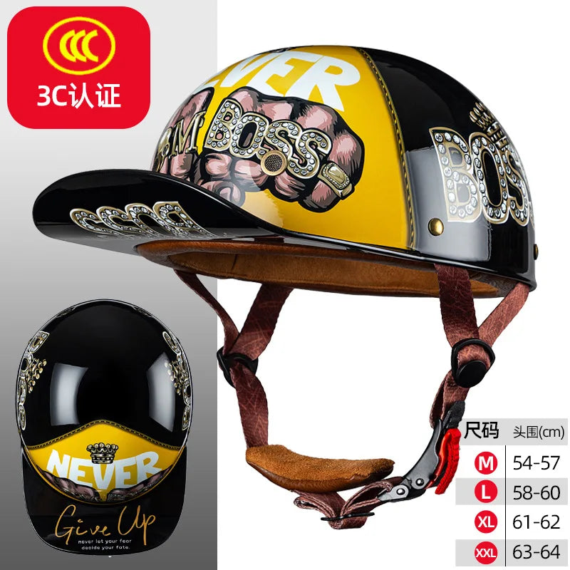 Motorcycle Helmet Electric Vehicle Riding Locomotive for Harley Retro Half Helmet Four Seas Universal Helmet Helmet Wholesale