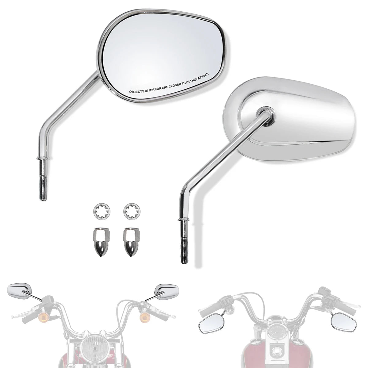 Rear View Mirrors For Harley 1982-2025 Touring Road Glide Electra Glide Road King Street Glide Sportster Dyna Softail Motorcycle