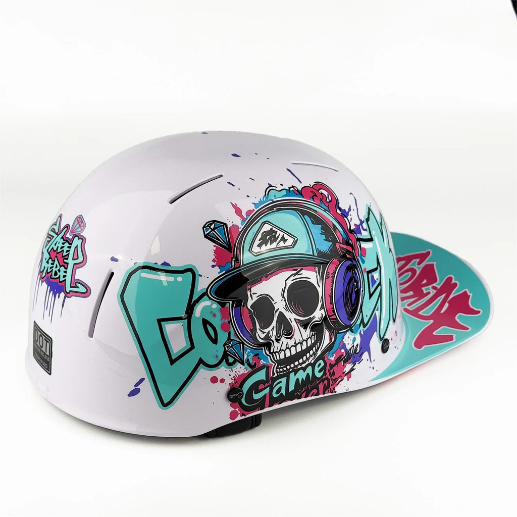 Motorcycle Half Helmet Baseball Cap Half Face Helmet Anti-UV Safety Hard Hat Helmet Motorcycle for Mens