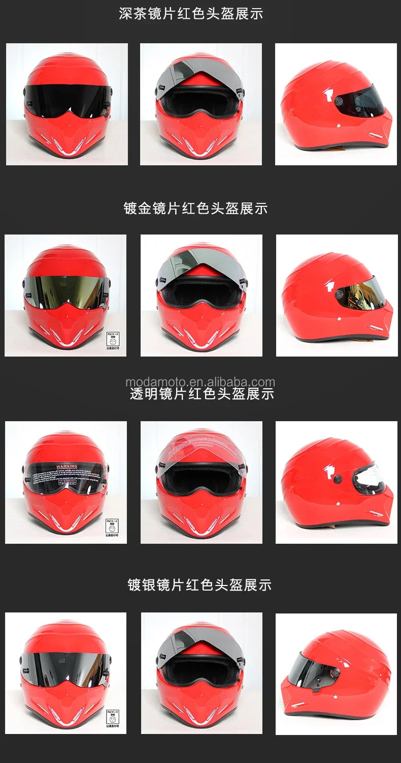 Stylish Retro Motorcycle Riding Safety Helmets Men Motorbike Motocross Racing Full Face Protective Helmet Karting Helmets