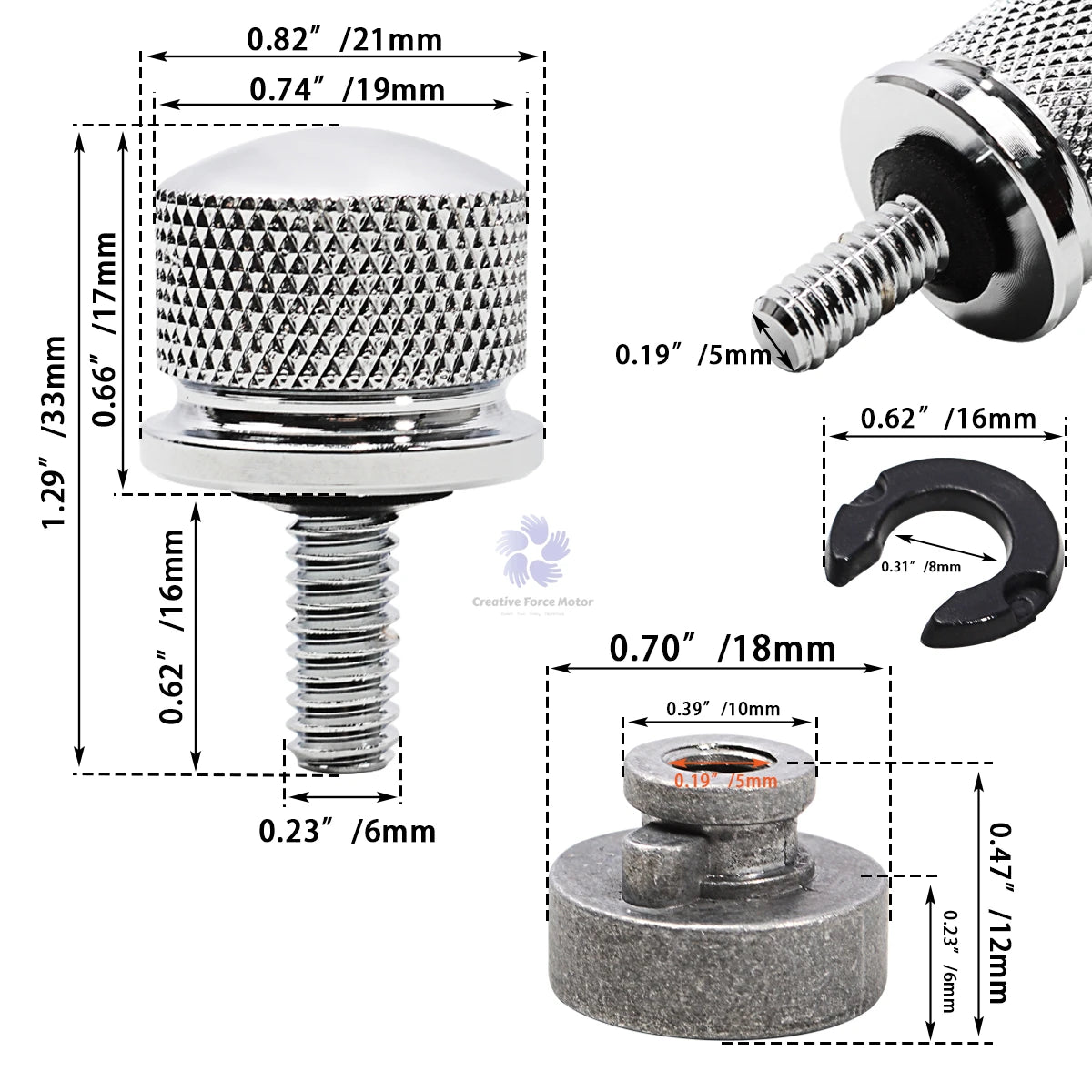 Quick Release Rear Fender Seat Bolt Nut Kit Motorcycle Mount Screw For Harley Sportster XL Softail FL Dyna Street Bob Road Glide