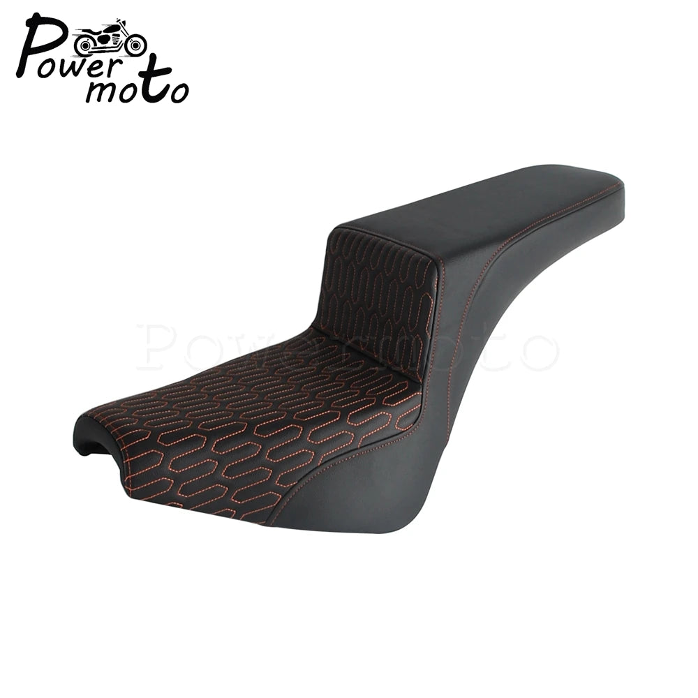 Leather Driver Passenger Seat Two up Seat Cushion Cover For Harley Softail Slim Street Bob Heritage Classic Deluxe 2018-2024
