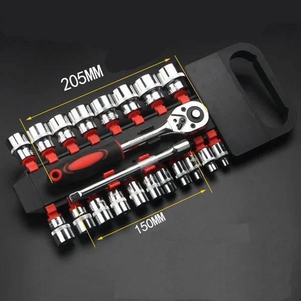 BS1 12 Piece Quick Wrench Barrel Set Motorcycle Bicycle Repair Tool Hardware Auto Boat Car Multi Tool Kit Easy to Carry