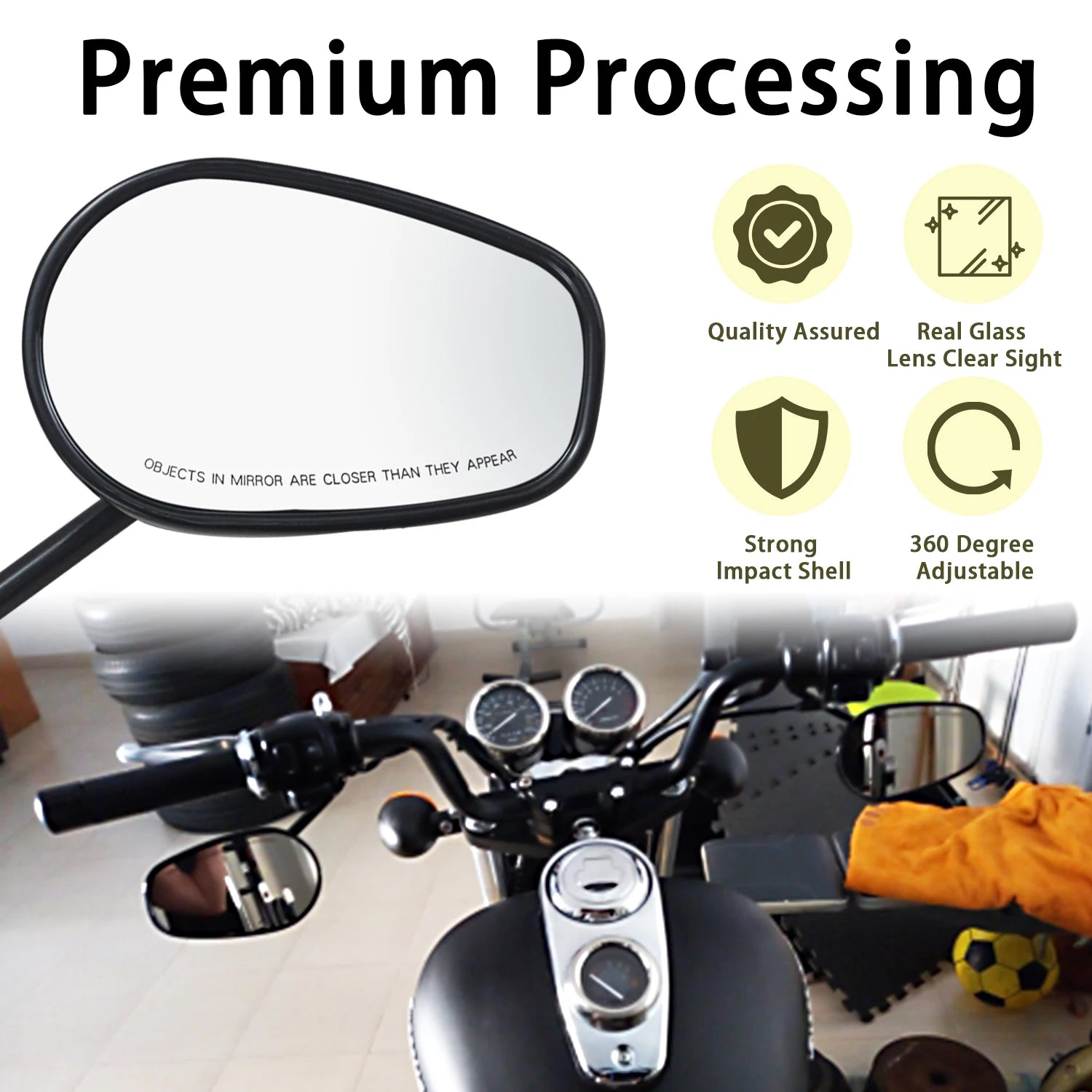 Rear View Mirrors For Harley 1982-2025 Touring Road Glide Electra Glide Road King Street Glide Sportster Dyna Softail Motorcycle