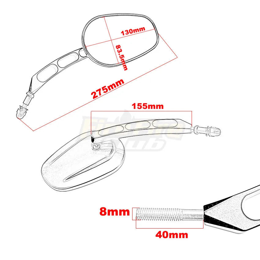 Motorcycle Rearview Rear View Mirrors Glass Back Side Mirror Right Left For Harley 883 1200 48