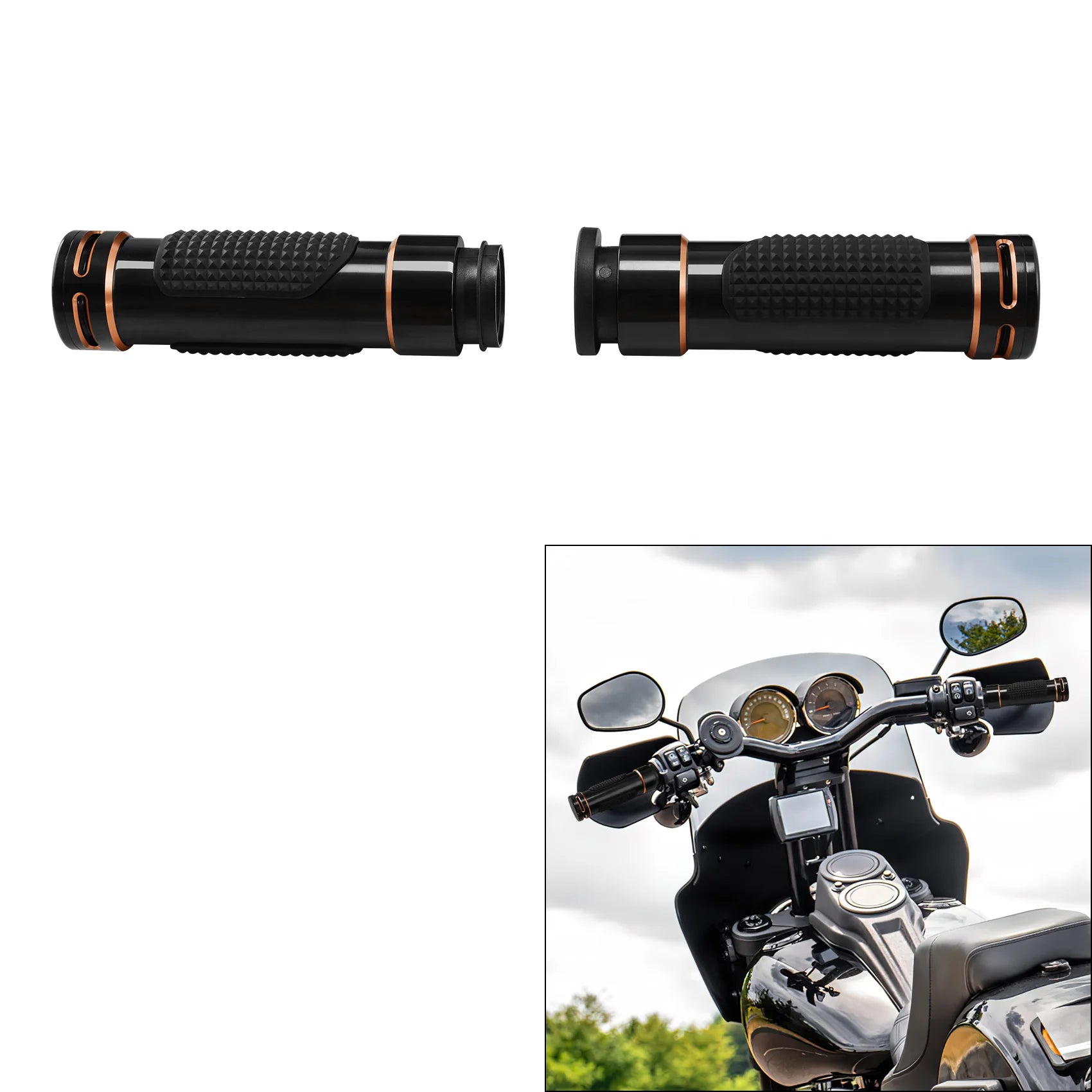 1" Electronic Handlebar Hand Grips Fit For Harley Touring Street Road Glide 2008-2024 Motorcycle
