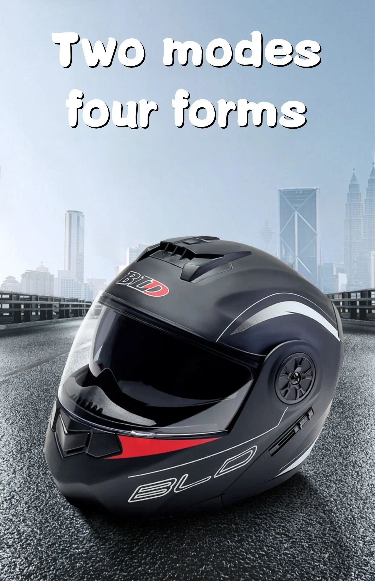 Motorcycle helmet -Full-face type,suitable for all seasons,comfortable and breathable, equipped with dual lenses and open design