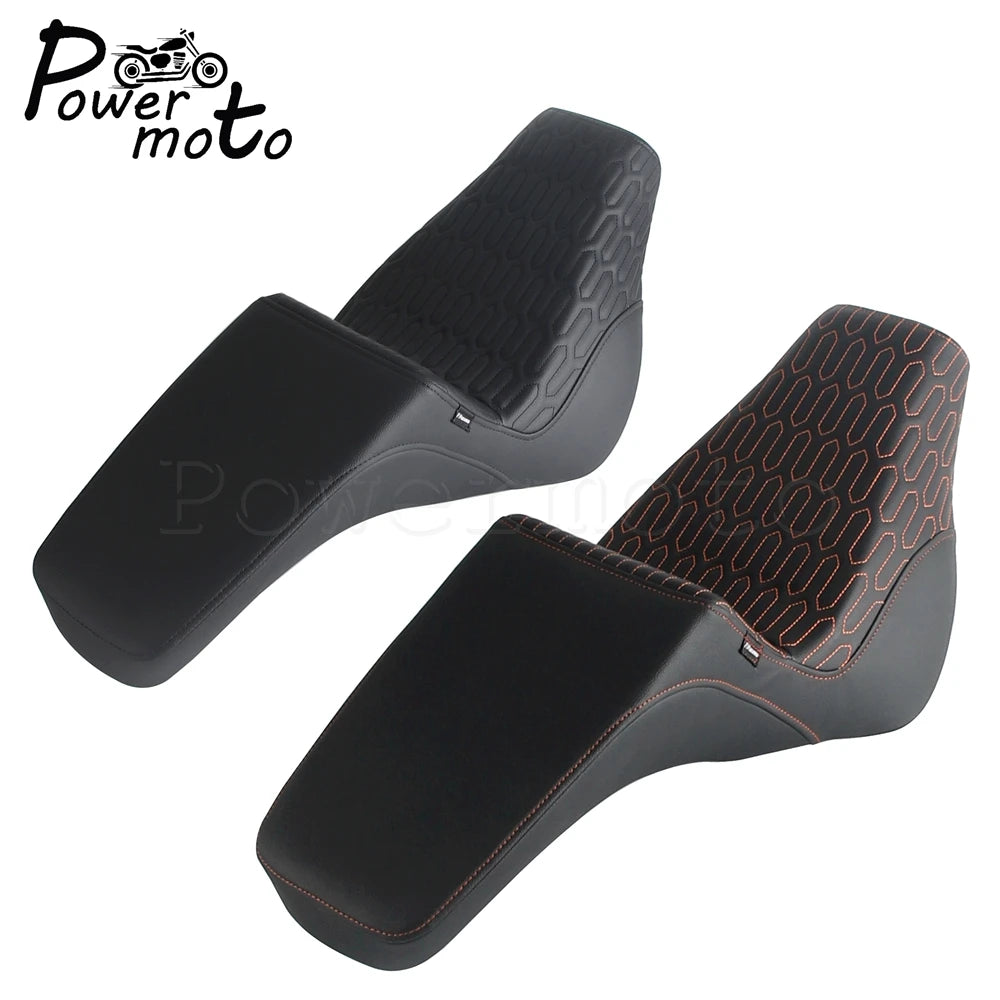 Leather Driver Passenger Seat Two up Seat Cushion Cover For Harley Softail Slim Street Bob Heritage Classic Deluxe 2018-2024