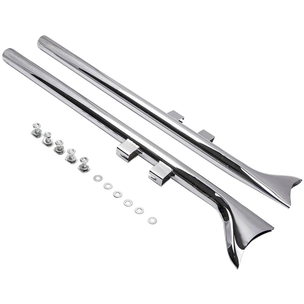 Steel 36" Fishtail Exhaust Muffler Pipe Slip On for Harley Touring 1995-2006 1 Pair for Harley Touring Motorcycle