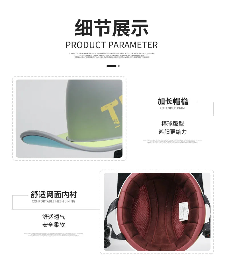 Baseball Cap Motorcycle Helmet Street Touring Half Helmet For Bike Cruiser Chopper Moped Scooter DOT Approved Moto Helmet