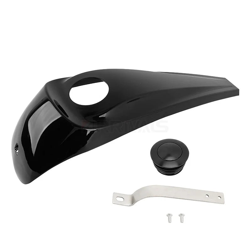Motorcycle Oil Gas Cap Cover Smooth Dash Fuel Tank Console Trim Panel For Harley Touring Electra Glide Street FLHT FLHX 08-23