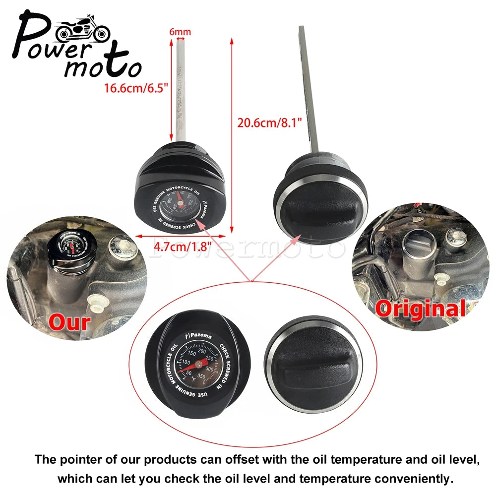 Motorcycle Oil Dipstick For Harley Touring Engine Oil Thermometer Gauge Road Glide FLTRX ST CVO FLTRXSTSE 2024 FLTRXSE 2023-2024