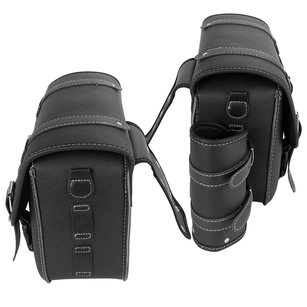 1 Pair Motorcycle Saddlebags PU Leather Luggage Pouch Side Tool Bag Saddle Bags For Harley Sportster XL 883 XL 1200