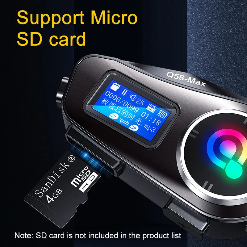 Motorcycle Helmet Wireless Bluetooth Headset Intercomunicador Moto LCD Display FM Radio Music Share For 2 Rider 500m intercom