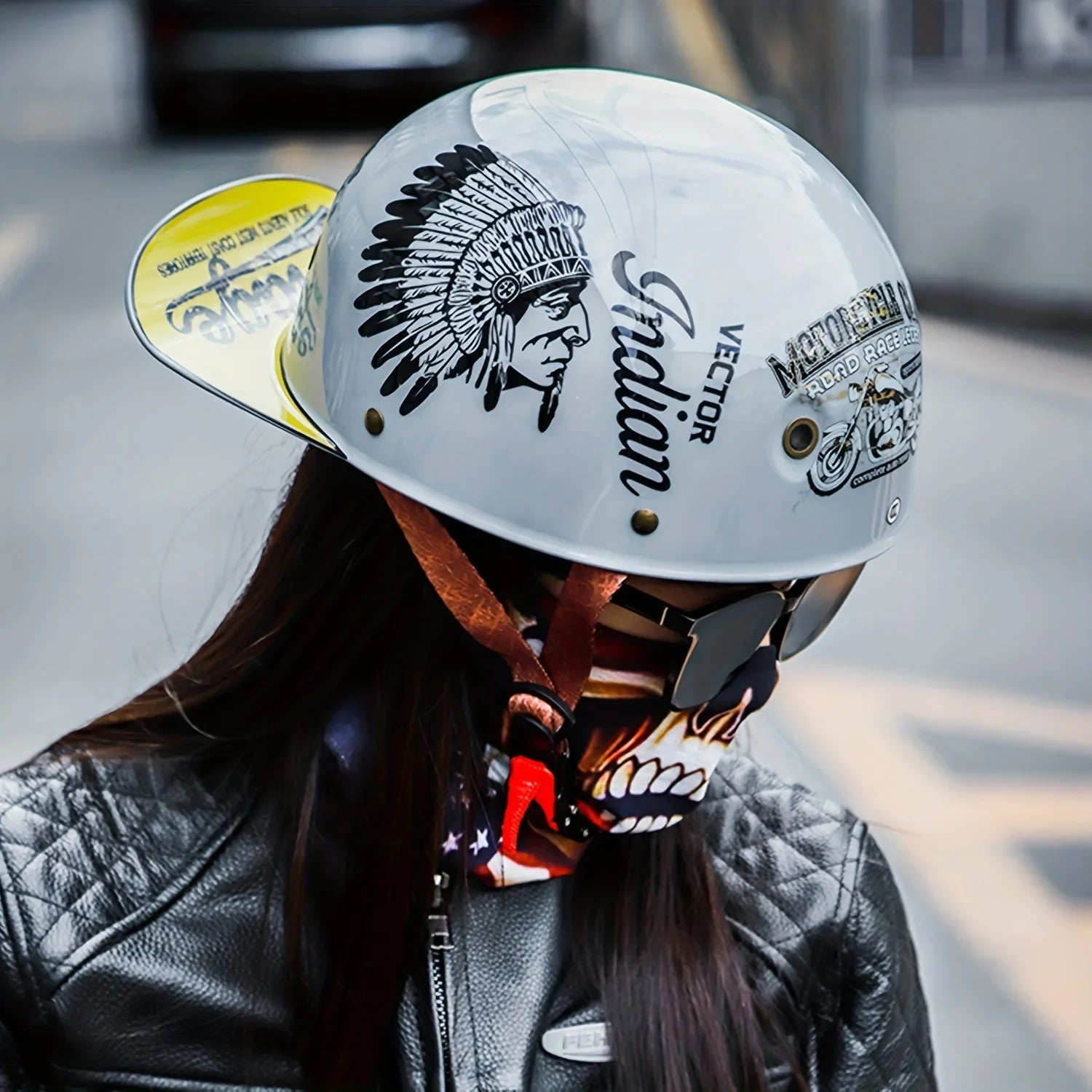 Motorcycle Helmet MTB Bike Unisex Cycling Safety Protector Half Face Type Retro Vintage Fashion Motorbike Accessories