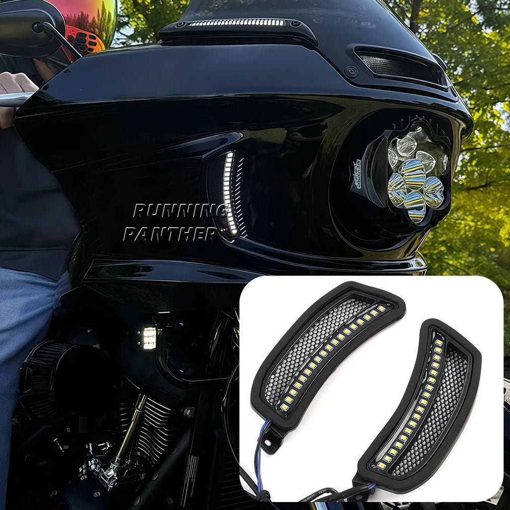 NEW Motorcycle Accessory LED Fairing Vent Lights For Harley Softail Low Rider ST FXLRST Low Rider El Diablo FXRST 2022-2024