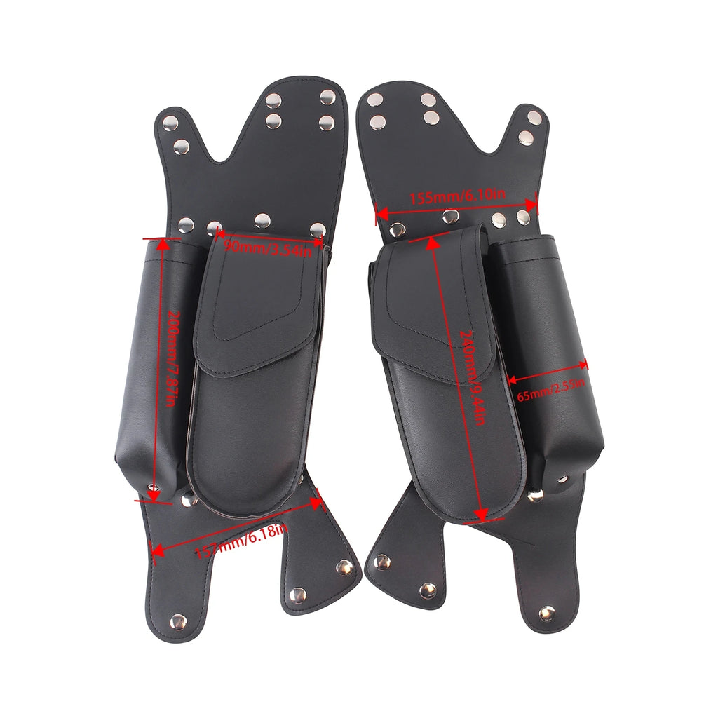 Motorcycle Black Pair Saddlebag Guard Crash Bar Bag Water Bottle Holder For Harley Touring All models