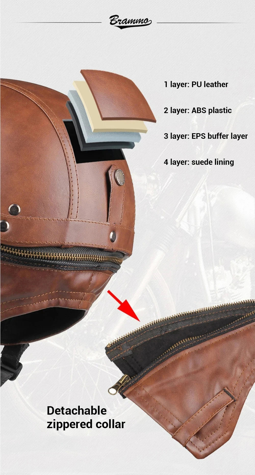 Motorcycle Helmet Retro PU Four Fashion Helmet Ride Half Scooter Helmet Motorcycle For Men And Women
