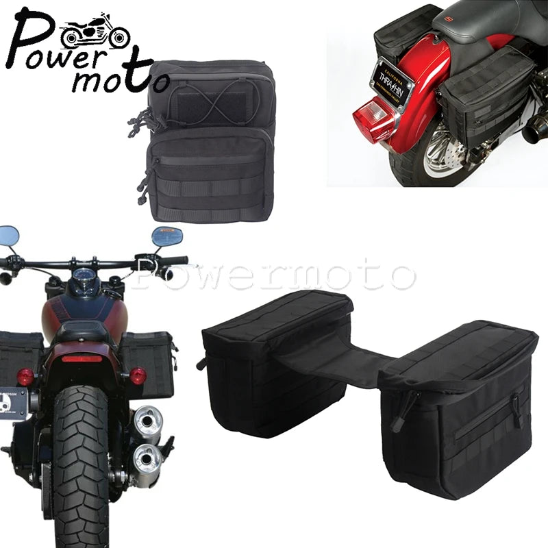 Side Saddle Bags Motorcycle Bags Waterproof Front Handle Bars Storage Bag Custom Saddlebags For Harley Sportster XL Dyna Softail