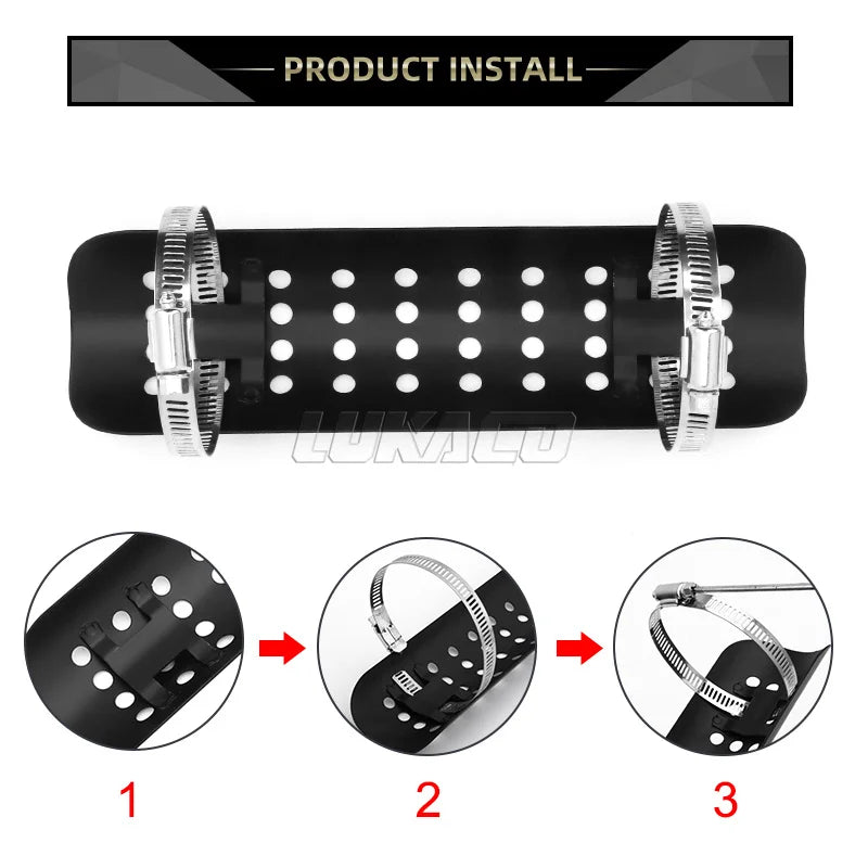 Motorcycle Universal Exhaust Pipe Heat Shield Cover Muffler Protector Guard Accessories For Harley Honda Yamaha Custom