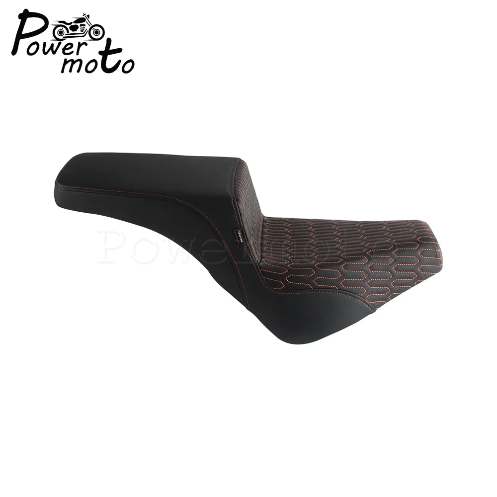 Leather Driver Passenger Seat Two up Seat Cushion Cover For Harley Softail Slim Street Bob Heritage Classic Deluxe 2018-2024