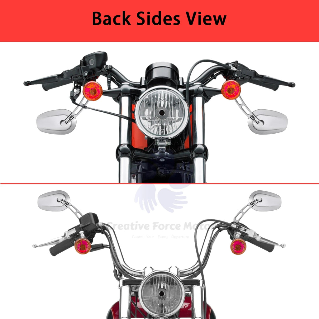 8MM Motorcycles Mirrors Rear View Side Mirror For Harley Honda Davidson Touring 360° Road King Street Glide Sportster 1984-2024