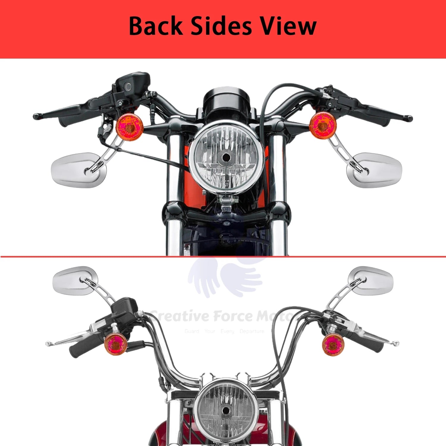 8MM Motorcycles Mirrors Rear View Side Mirror For Harley Honda Davidson Touring 360° Road King Street Glide Sportster 1984-2024