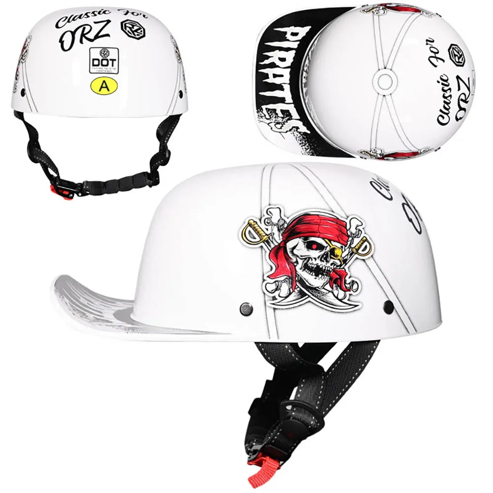 Baseball Cap Motorcycle Helmet Street Touring Half Helmet For Bike Cruiser Chopper Moped Scooter DOT Approved Moto Helmet