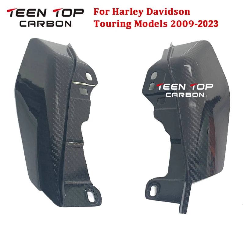 Carbon Fiber Mid-Frame Air Deflector For Harley Touring Models Motorcycle Engine Heat Shield Guard Air Fairing Cover 2009-2023