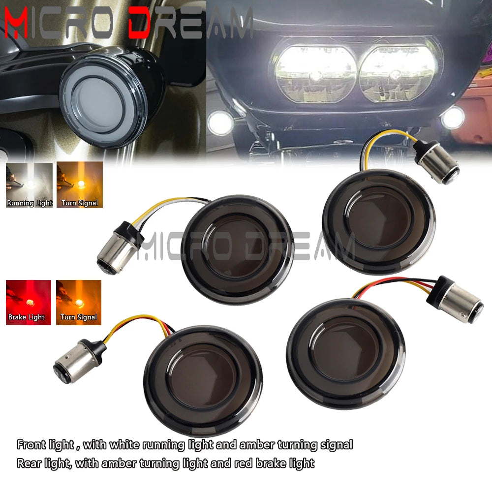 LED Turn Signal Amber Light Bullet Style 1156 1157 Brake Indicator For Harley Dyna Touring Street Glide Road King Sportster