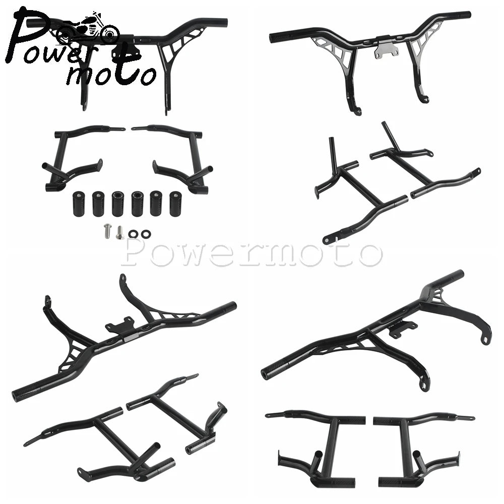 Highway Engine Guard Crash Bar Frame Slider Saddlebag Tip-Over Bar Set For Harley Touring Electra Road Street Glide Road King
