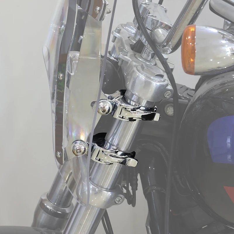49mm Detachable Windshield Clamp For Harley Dyna Fat Bob Low Rider FXD Wide Glide XL1200X VRSCA VRSCB VRSCX FXBB FXBRS FXLR