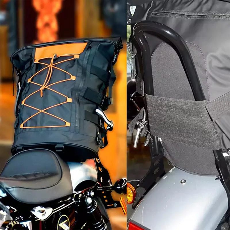 30-65L Large Capacity Waterproof Motorcycle sissy bar Bag Travel Luggage Tail Rack Bags Backpack For Harley Goldwing Accessories
