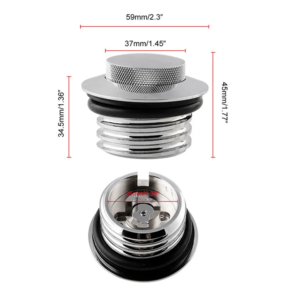 1PCS Motorcycle Pressure Type Tank Lid CNC Oil Cap Flush Pop Up Reservoir Gas Cap Vented Fuel Tank For Harley Davidson 1982-2018