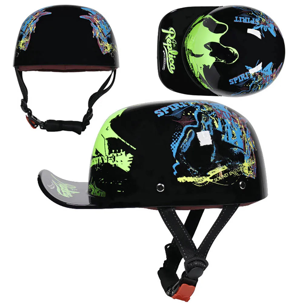Baseball Cap Motorcycle Helmet Street Touring Half Helmet For Bike Cruiser Chopper Moped Scooter DOT Approved Moto Helmet