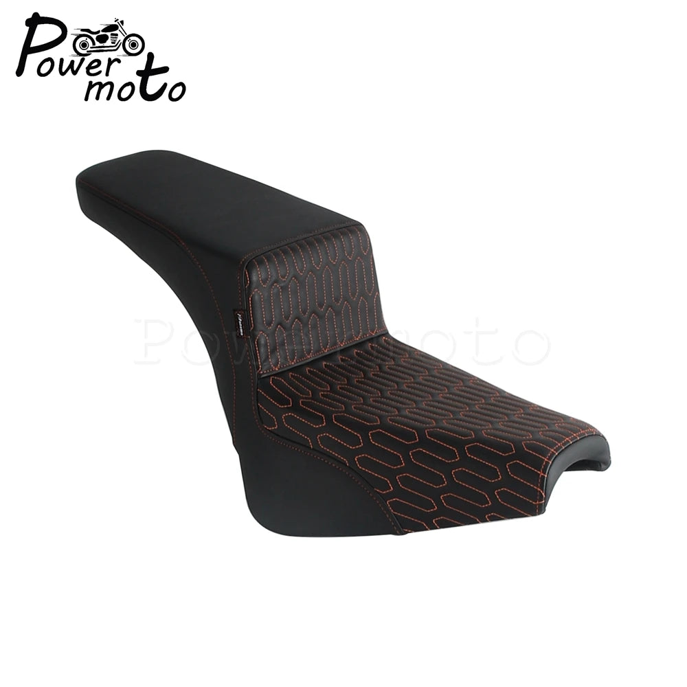 Leather Driver Passenger Seat Two up Seat Cushion Cover For Harley Softail Slim Street Bob Heritage Classic Deluxe 2018-2024